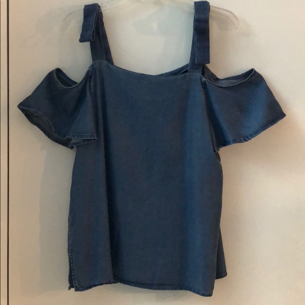 Pre-loved Cold Shoulder Ann Taylor Denim Top